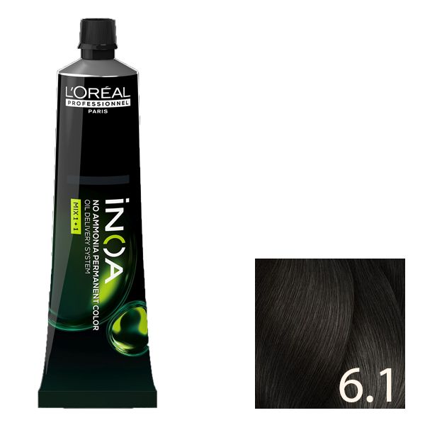 L'Oréal Inoa Tinte Sin Amoníaco 6.1 - Rubio Oscuro Ceniza 60 ml