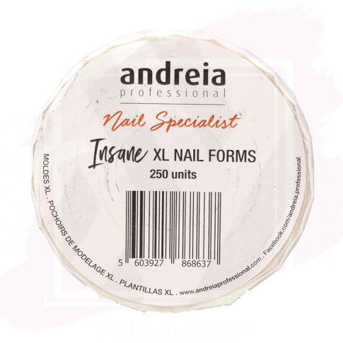 Andreia Professional Insane XL Nail Forms - Moldes de Uñas (250 ud)