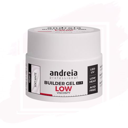 Andreia Professional Builder Gel Low Viscosity Gel Construcción de Uñas Soft White 44 g