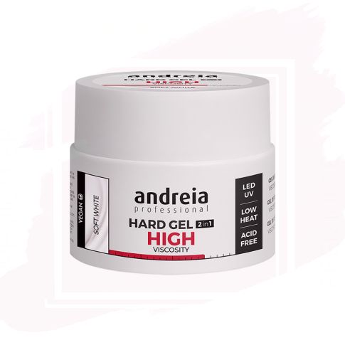 Andreia Professional Hard Gel High Viscosity Construcción de Uñas Soft White 44 g