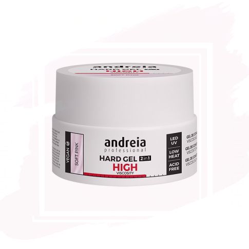 Andreia Professional Hard Gel High Viscosity Construcción de Uñas Soft Pink 22 g