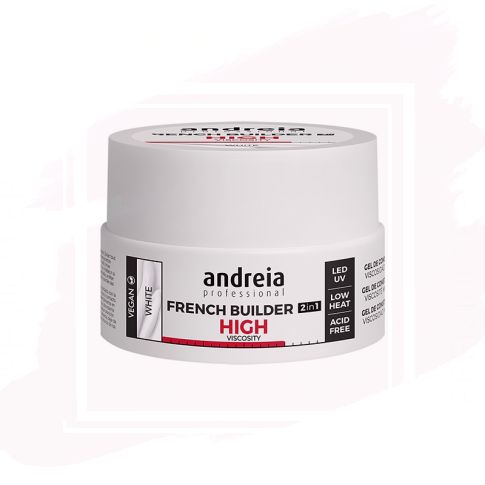 Andreia Professional French Builder High Viscosity Gel Construcción de Uñas White 22 g