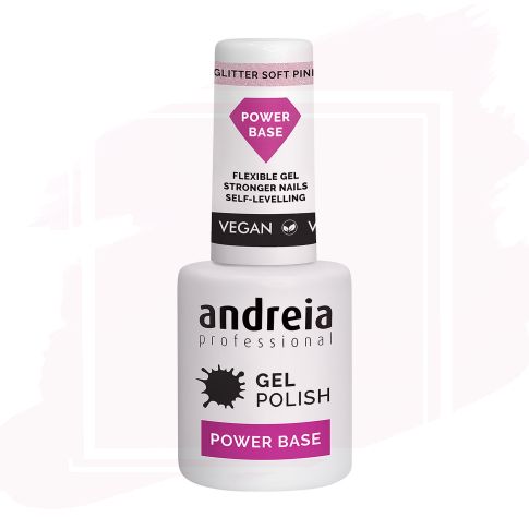 Andreia Professional Gel Polish Power Base Glitter Soft Pink 10,5 ml