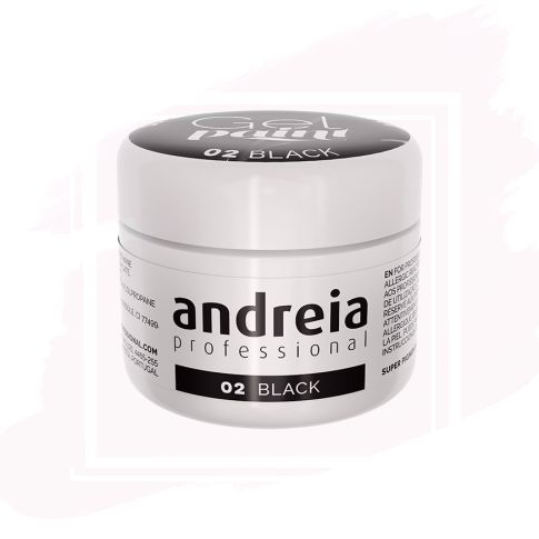 Andreia Gel Paint Esmalte para Nail Art 02 Negro 4 ml