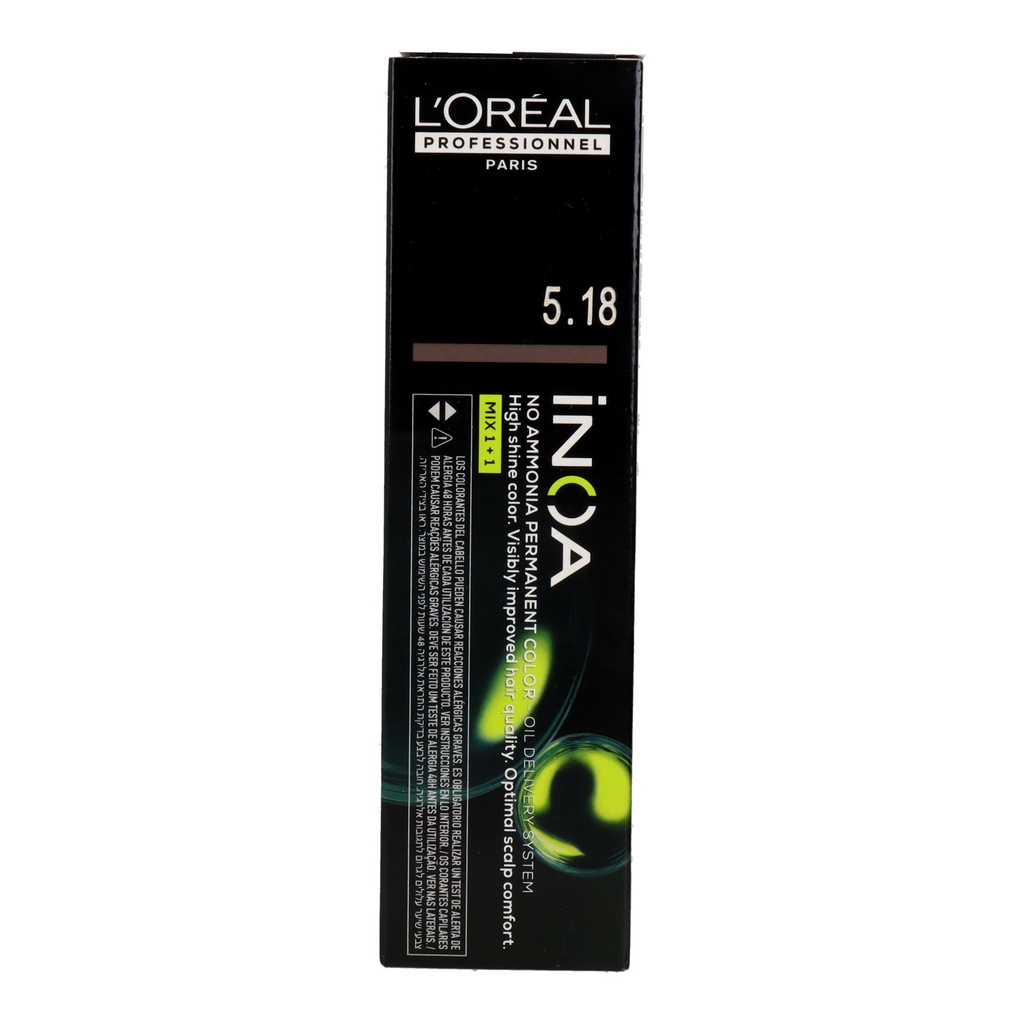 L'Oréal Inoa Tinte Sin Amoníaco 5.18 - Castaño Claro Ceniza Moka 60 ml