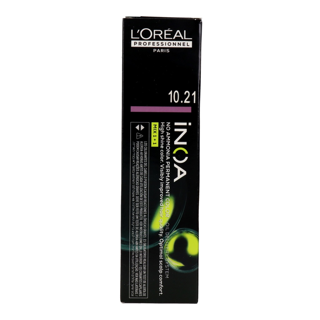 L'Oréal Inoa Tinte Sin Amoníaco 10.21 - Rubio Platino Irisado Ceniza 60 ml