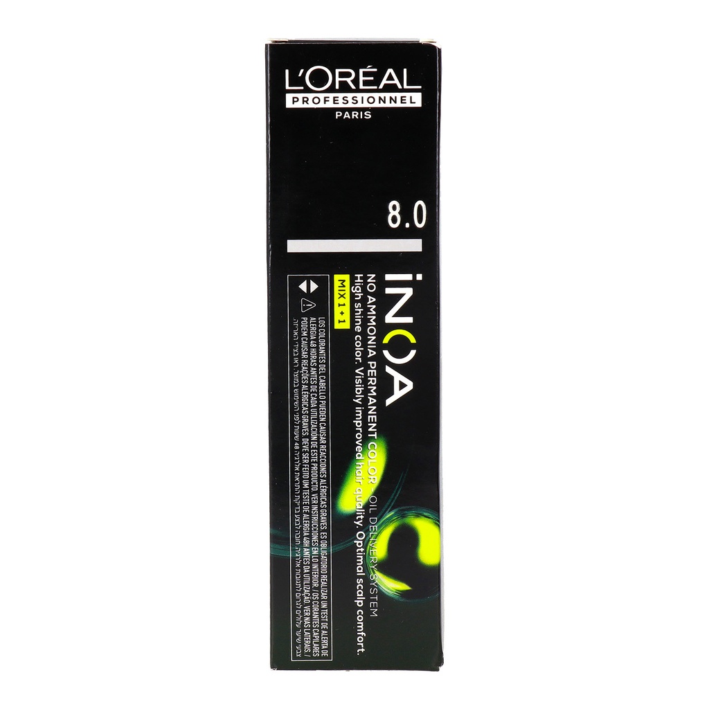 L'Oréal Inoa Tinte Sin Amoníaco 8.0 - Rubio Claro Cobertura Profunda 60 ml