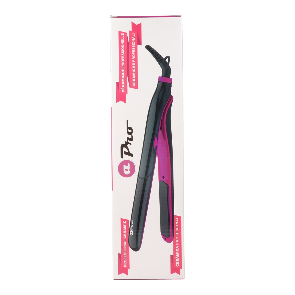 AlbiPro Plancha Profesional Cerámica Digital Negra - Fucsia