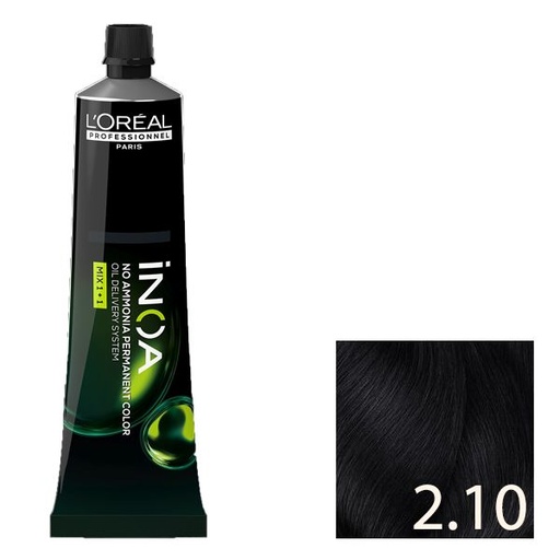 L'Oréal Inoa Tinte Sin Amoníaco 2.10 - Moreno Oscuro Ceniza Intenso 60 ml**