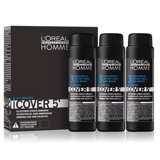 L'Oréal Homme Cover Tinte 4 - Castaño Medio 3x50 ml