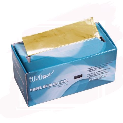 Eurostil Rollo de Papel de Aluminio Profesional 100m Color Oro 02964/53