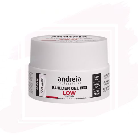 Andreia Professional Builder Gel Low Viscosity Gel Construcción de Uñas Soft White 22 g