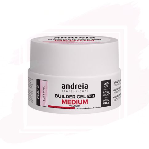 Andreia Professional Builder Gel Medium Viscosity Gel Construcción de Uñas Soft Pink 22 g