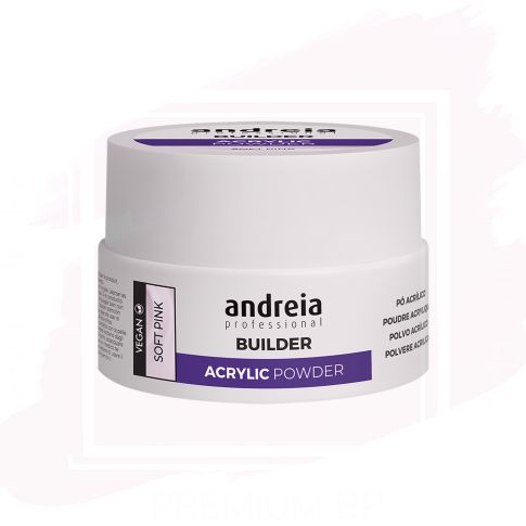 Andreia Professional Builder Acrylic Powder Polvos Acrilicos Construcción Uñas Soft Pink 20 g