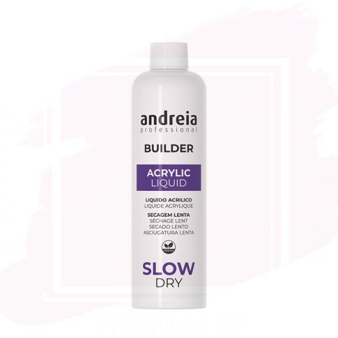 Andreia Professional Builder Acrylic Liquid Slow Dry Liquido Acrilico Secado Lento 250 ml