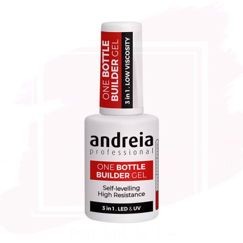 Andreia Professional One Bottle Builder Gel - Gel Construcción 3 en 1 Baja Viscosidad Soft White 14 ml