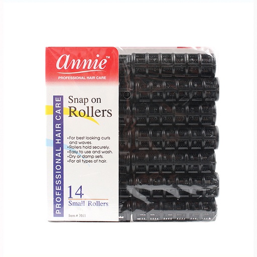 Annie Snap-On Rulos Negro (14und/pequeña) 1011