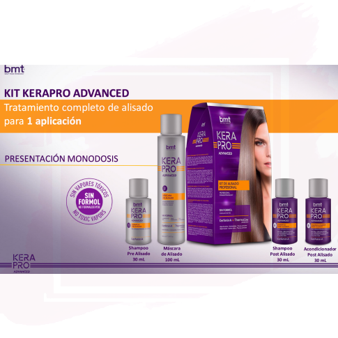 Kerapro Advanced Kit de Alisado de Queratina Monodosis