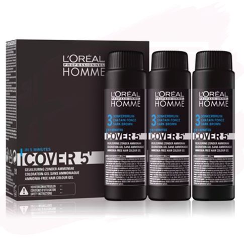 L'Oréal Homme Cover Tinte 3 - Castaño Oscuro 3x50 ml