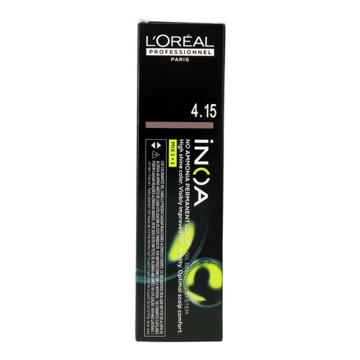 L'Oréal Inoa Tinte Sin Amoníaco 4.15 - Castaño Ceniza Caoba 60 ml