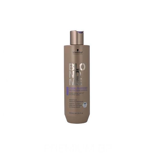 Schwarzkopf BlondMe Cool Blondes Champú Sin Sulfatos Neutralizador del Tono para Rubios Fríos 300 ml