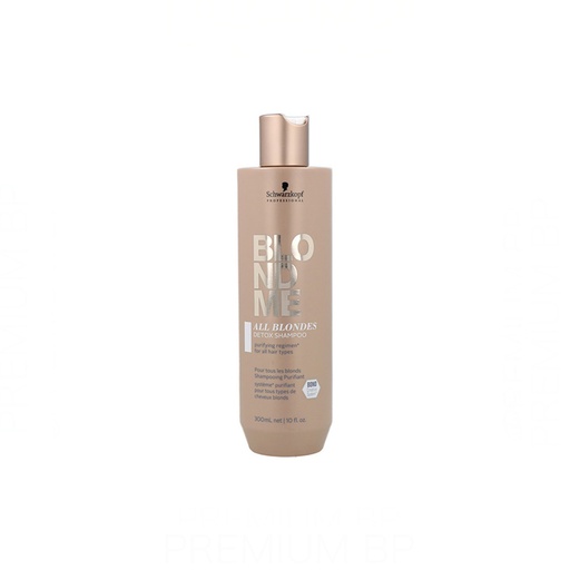 Schwarzkopf BlondMe Keratin Restore All Blondes Detox Champú Purificante para todo tipo de Rubios 300 ml