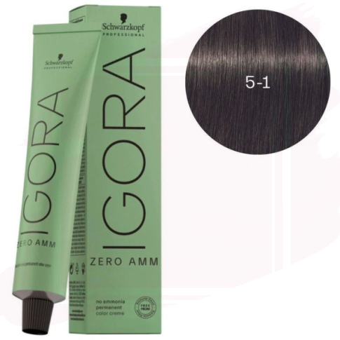 Schwarzkopf Igora Zero Amm Tinte Permanente 5-1 - Castaño Claro Ceniza 60 ml