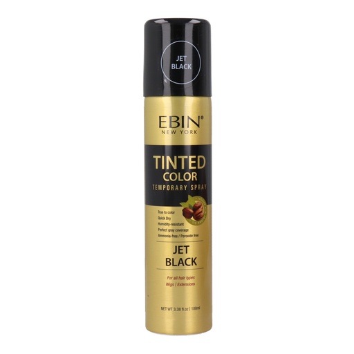 Ebin NY Tinted Spray Cubrecanas para Cabello o Postizos Jet Black 100 ml