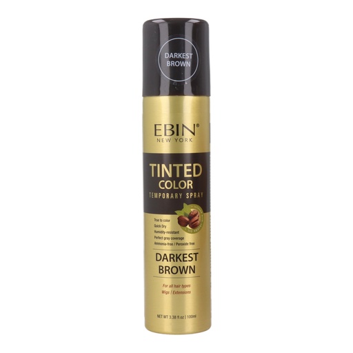 Ebin NY Tinted Spray Cubrecanas para Cabello o Postizos Darkest Brown 100 ml