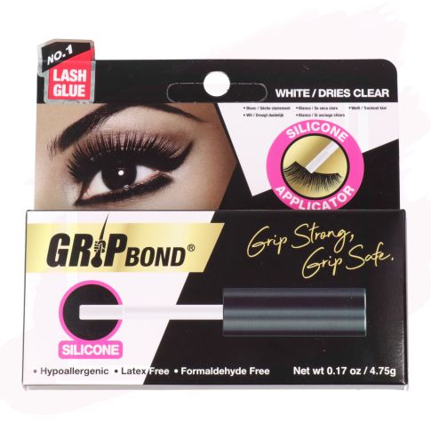 Ebin NY Grip Bond Eyelash Adhesive 5G White Bottle con Aplicador de Silicona 5 g