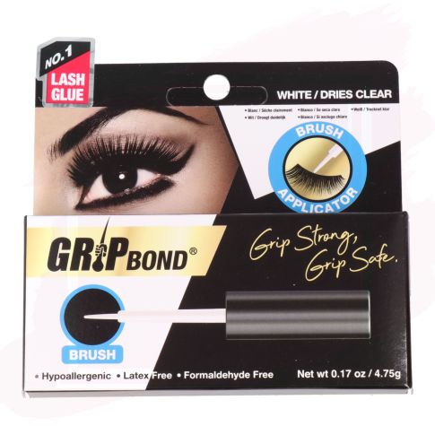 Ebin NY Grip Bond Eyelash Adhesive 5G White Brush con Cepillo Aplicador 5 g