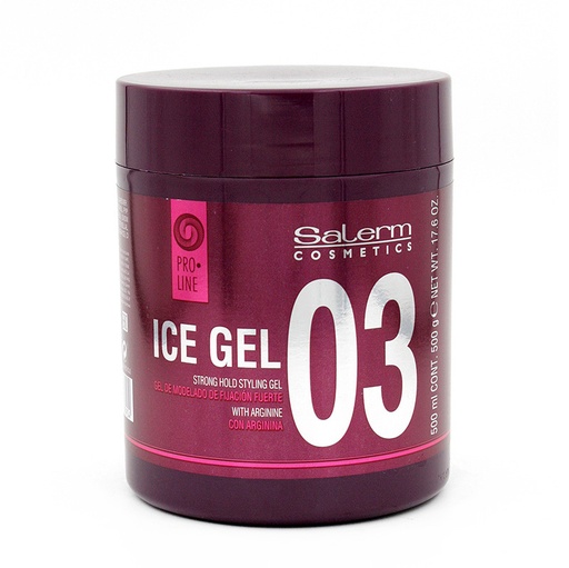 Salerm Pro.Line 03 Ice Gel - Gel de Peinado Fijación Fuerte 500 ml