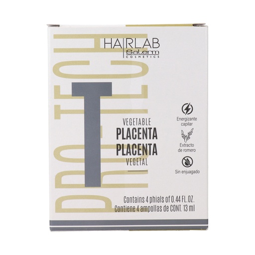 Salerm Hair Lab Placenta Vegetal Tratamiento Energizante Capilar en Ampollas 4x13 ml