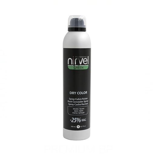 Nirvel Green Dry Color Spray Cubrecanas Negro 300 ml