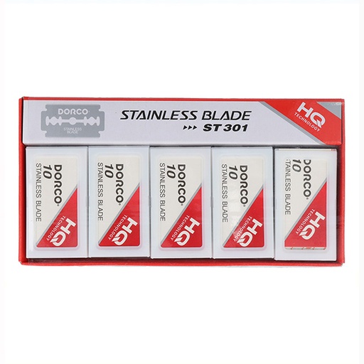 Dorco Stainless ST301 Hojas de Afeitado Inoxidables Rojo 100ud (10x10)