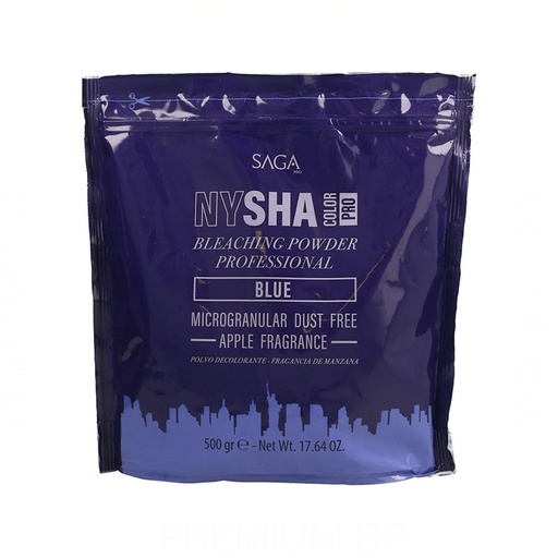 Saga Nysha Color Pro Polvo Decolorante Azul con Fragancia a Manzana (hasta 7 tonos) 500 g